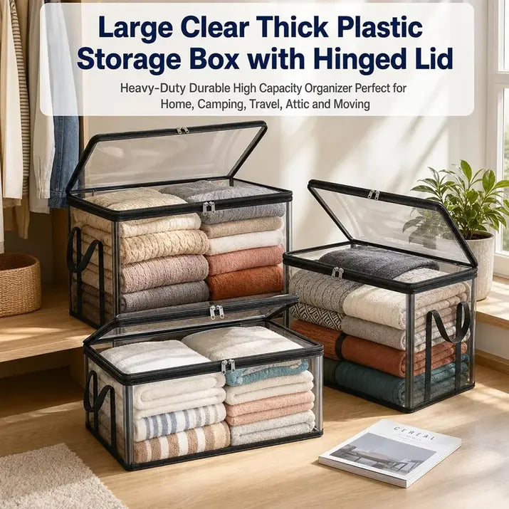 Clear Clothes Storage Bins