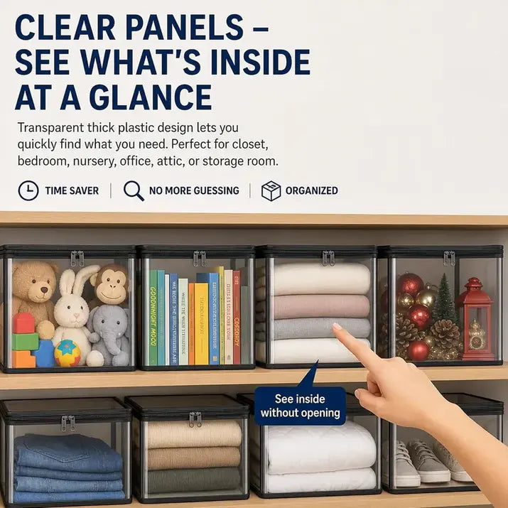 Clear Clothes Storage Bins